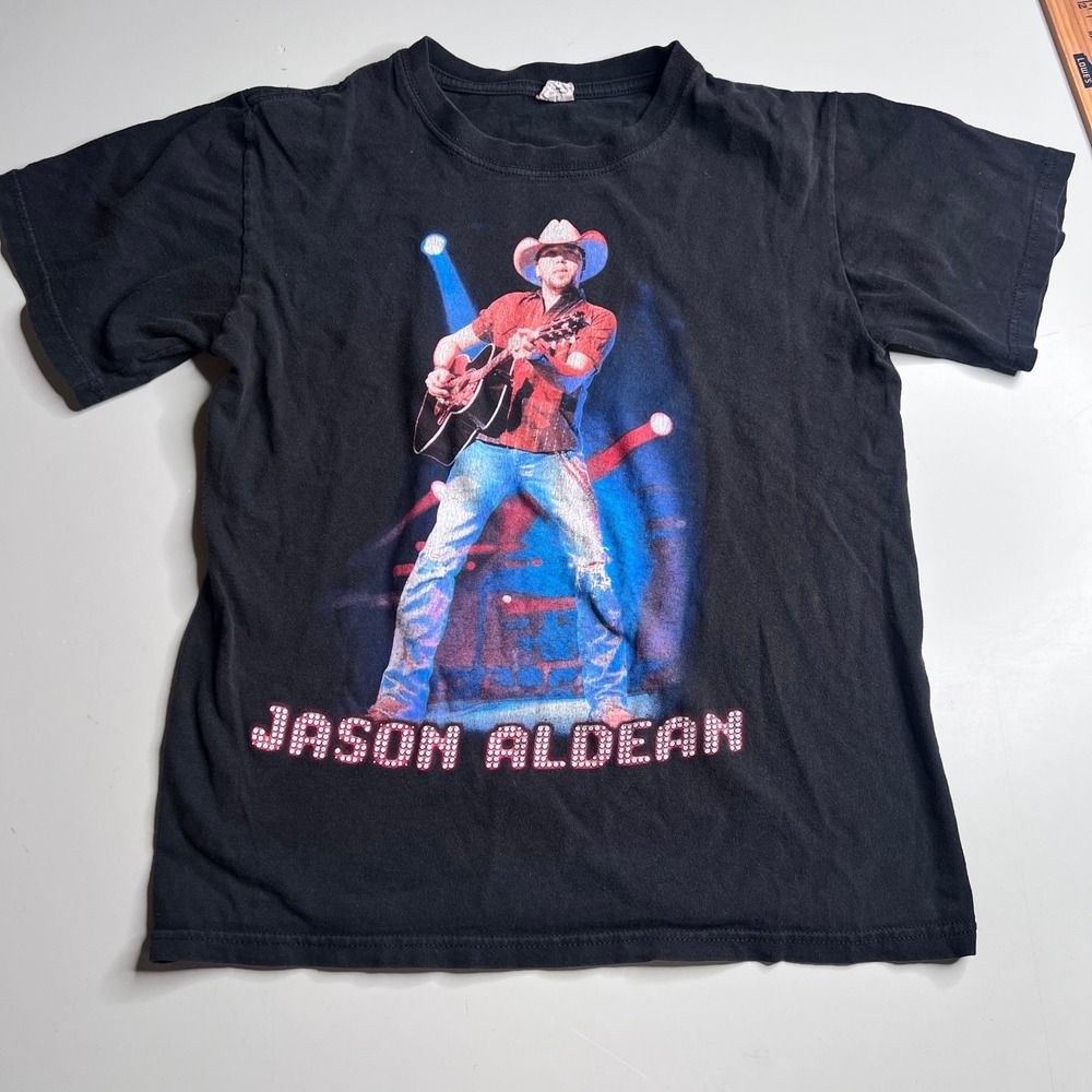 Jason Aldean Live 2010 Tour T-Shirt Mens Small‎ Black Double Sided Country Music
